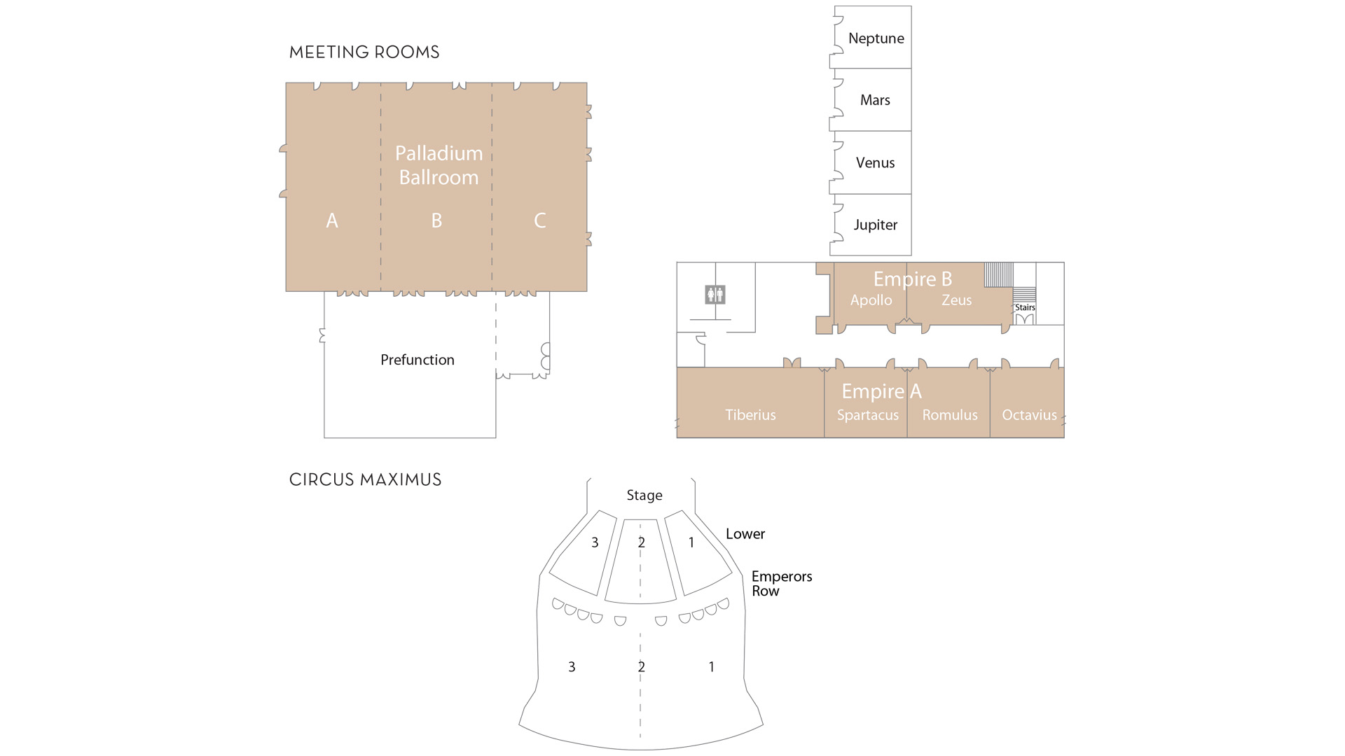 Caesars Palace Property Map & Floor Plans - Las Vegas
